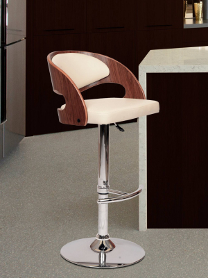 Malibu Swivel Barstool Cream/walnut - Armen Living