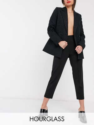 Asos Design Hourglass Crepe Peg Pants With Pintucks