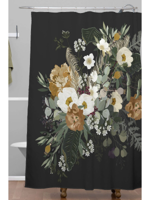 Iveta Abolina Paloma Night Shower Curtain Black - Deny Designs