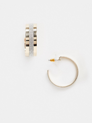 Aldo Culya Glitter Hoop Earrings In Gold