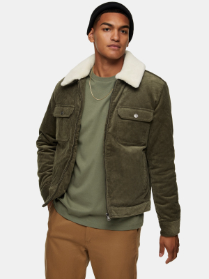 Khaki Corduroy Harrington Jacket