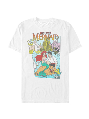 Men's The Little Mermaid Character Poster T-shirt