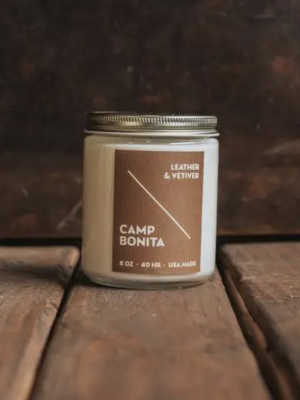 Camp Bonita Candle - Leather &amp; Vetiver