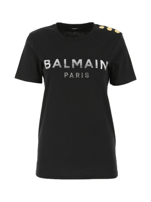 Balmain Logo Print Crewneck T-shirt