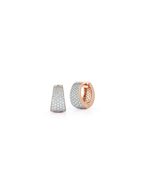 Lytton 18k Rose Gold And All Diamond Pave Tapering Hoop Earring