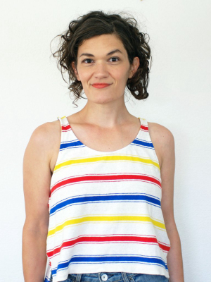 Cropped Tank, Red/blue/yellow Stripe (only Xs Left)