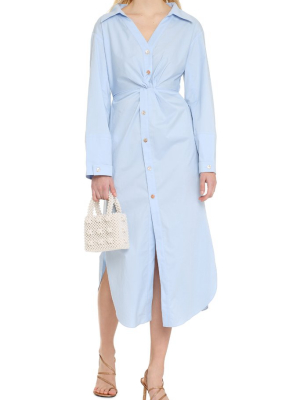 Nanushka Ayse Twist-front Buttoned Shirt Dress