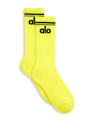 Women's Throwback Sock - Highlighter/black