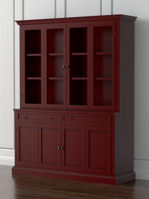 Cameo 2-piece Modular Red Glass Door Wall Unit