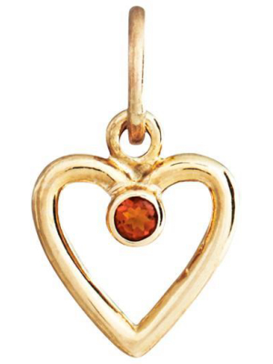 Birth Jewel Heart Charm With Citrine