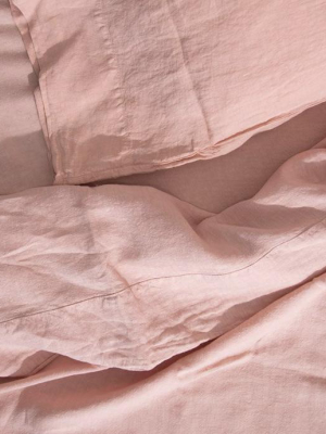 Simple Linen Bedding - Blush