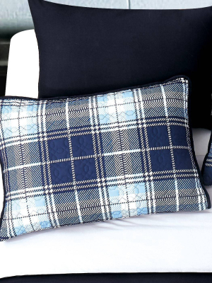 Riverbrook Home Plaid Layered Comforter & Coverlet Set Gray/navy