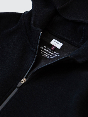 201 - Nylon Hooded Zip - Black