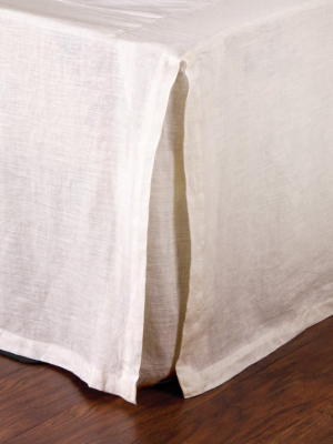 Pleated Linen Bedskirt - Cream