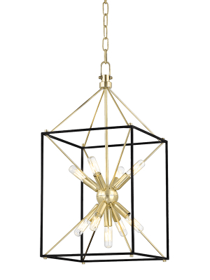 Hudson Valley Lighting Glendale 9-bulb Pendant - Aged Brass & Aged Brass With Accents