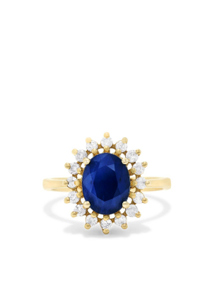 Effy Royalty 14k Yellow Gold Blue Sapphire And Diamond Ring, 2.29 Tcw