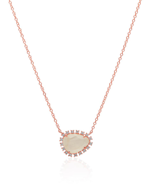 14kt Rose Gold Moonstone Diamond Luxe Jasmine Necklace