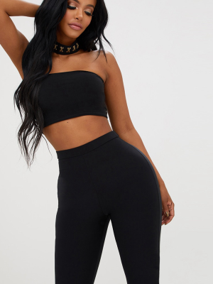 Shape Black Bandeau Crop Top