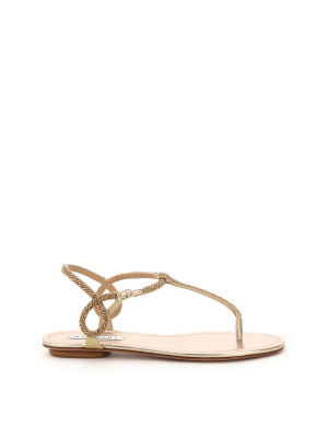 Aquazzura Bead Embellished Thong Sandals