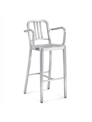 1006 Navy Barstool With Arms