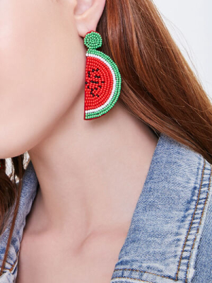 Beaded Watermelon Drop Earrings