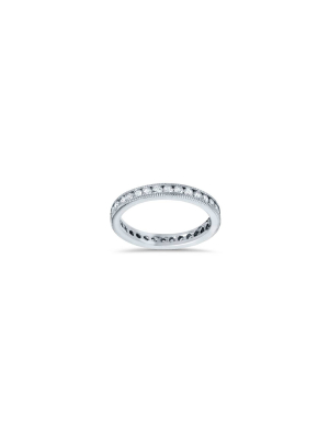 Pompeii3 1ct Channel Set Diamond Eternity Ring 14k White Gold