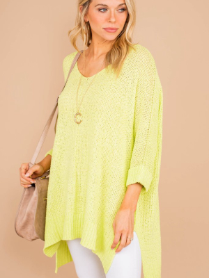 Don't Waste A Moment Neon Lime Oversized Sweater