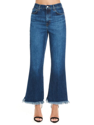 J Brand Cropped High Rise Flared Jeans