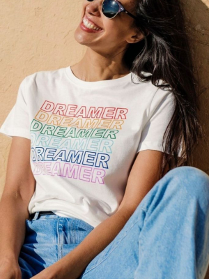 Maggie T-shirt - Off-white, Rainbow Dreamer