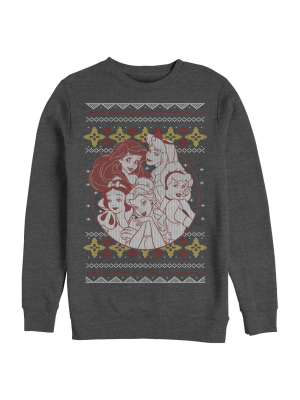 Men's Disney Princesses Ugly Christmas Favorite Sweatshirt