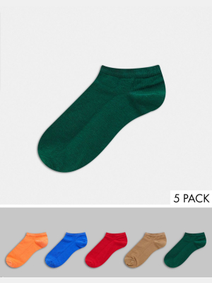 Asos Design Sneaker Socks In Bold Colors