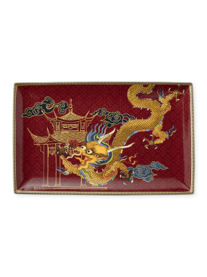 Lunar Large Rectangular Platter, Dragon