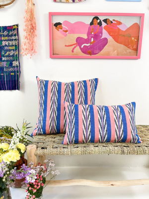 Maya Jaspé Blue & Coral Pillow