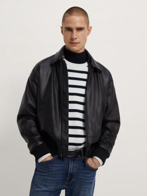 Bomber Jacket With Removable Collar