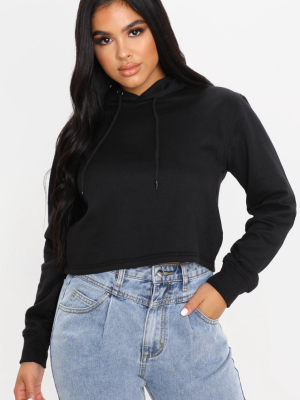 Petite Black Cropped Hoodie