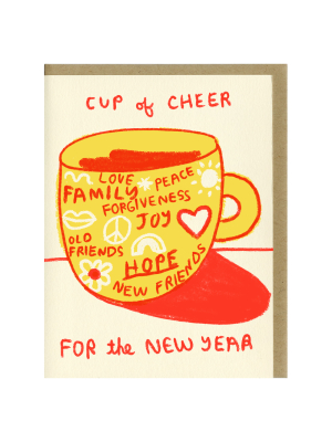 Cup Of Cheer For A New Year Greeting Card