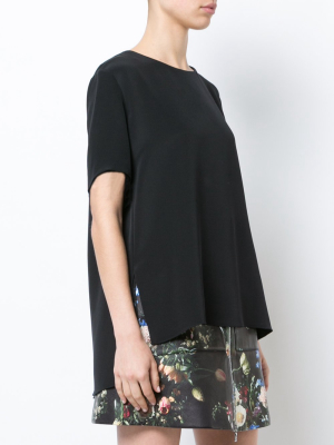 Pleat Back Short Sleeve Top