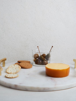 Marble & Brass Round Cheese Board