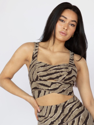 Savannah Tiger Print Longline Bra