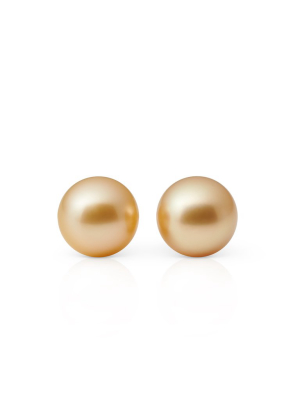 9mm Golden South Sea Pearl Earrings