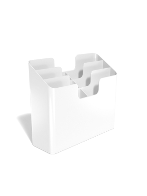 Tru Red 3-way Incline Vertical Sorter Six Pocket Plastic Wall File, White Tr58199