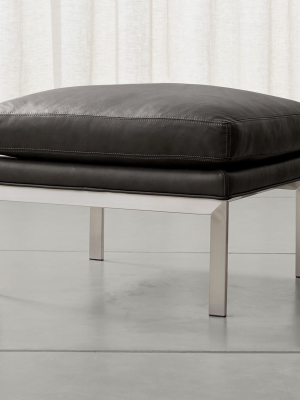 Milo Baughman ® Leather Ottoman