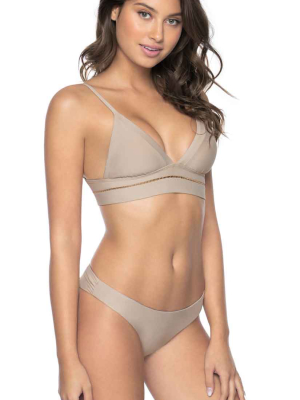 Pilyq Oyster Stitched Kylie Halter Bikini Top