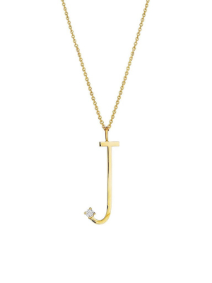 Type Letter "j" Pendant Necklace