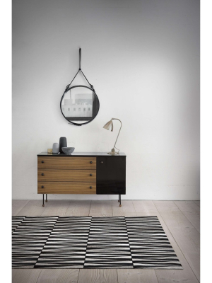 Opal Black Leather Area Rug