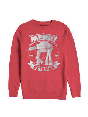 Men's Star Wars Christmas Sithmas At-at Sweatshirt