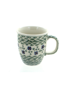 Blue Rose Polish Pottery Sage Floral Coffee Mug