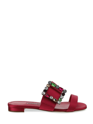 Manolo Blahnik Verda Crystal-buckle Sandals