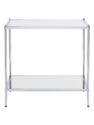 Benton Glam Mirrored End Table - Chrome - Aiden Lane