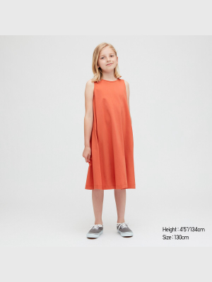 Girls Mercerized Cotton Sleeveless Dress